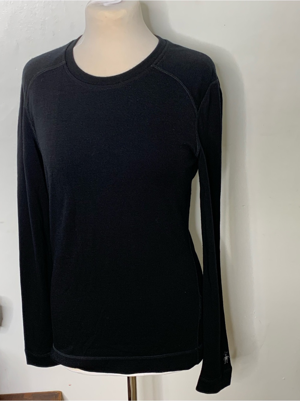 Smartwool Merino Wool Black Long-Sleeve Crewneck Base Layer Top style SS224 XL